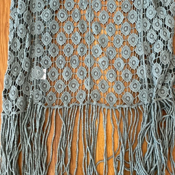 Rebellion Women’s Green Crochet Cardigan Size L - Picture 7 of 7